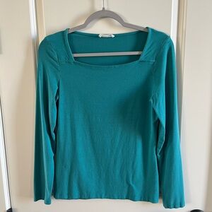Kettlewell Teal Long-Sleeve Square Neck Top